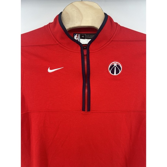 Nike Dri Fit Washington Wizards Mens Medium 1/4 Zip Pullover Bright Red - Picture 2 of 6